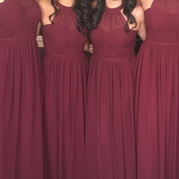 Wine Colored Bridesmaids Dress - Picture 1 of 6